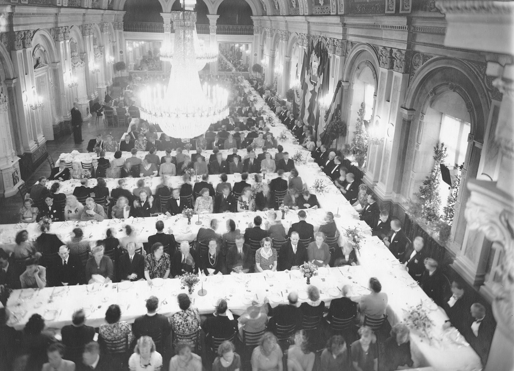 Yllefabrikens femtio&aring;rsjubileum 1948. K&auml;lla: Ligander.net/Marieholm.