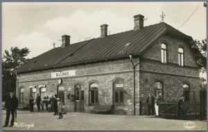 Billinge stationshus. Cirka 1920-1939. Foto: Järnvägsmuseet.