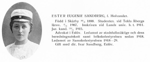 Ester Hofvander-Sandberg, SvensktPorträttarkiv.