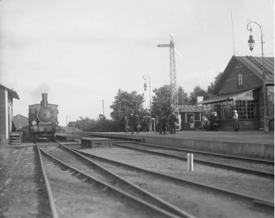 Kungshults station, år 1918. Eslövs kommuns bildarkiv, Föjers foto.