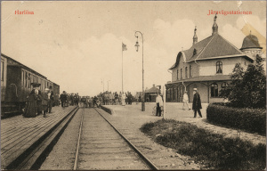 Harlösa Järnvägsstation 1916. Foto: digitaltmuseum.se/Järnvägsmuseet.