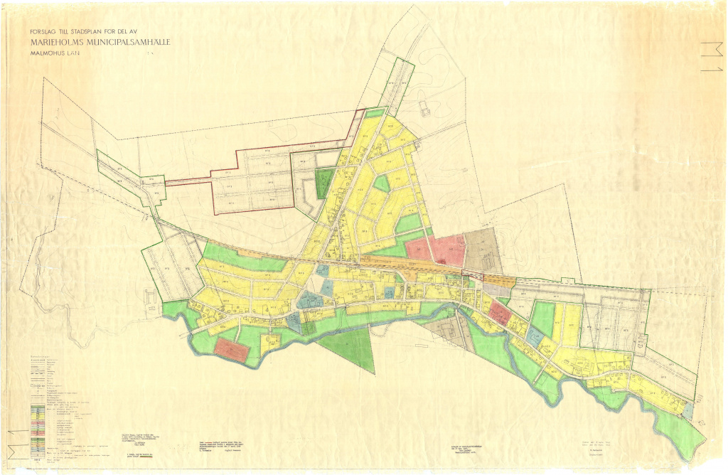 Förslag till stadsplan för del av Marieholms municipalsamhälle, Malmöhus län, 1949.