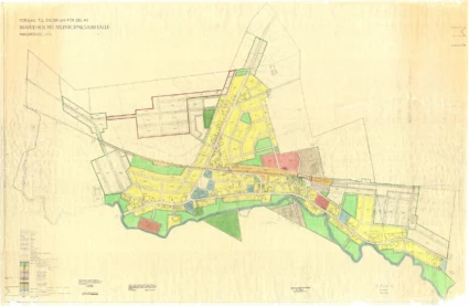 Förslag till stadsplan för del av Marieholms municipalsamhälle, Malmöhus län, 1949.