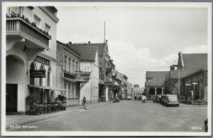 Vy över Storgatan, 1940-tal. Källa: digitalt museum.se/ Järnvägsmuseet.