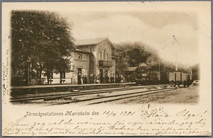 Järnvägsstationen i Marieholm 1901. Källa: Digitaltmuseum.se.