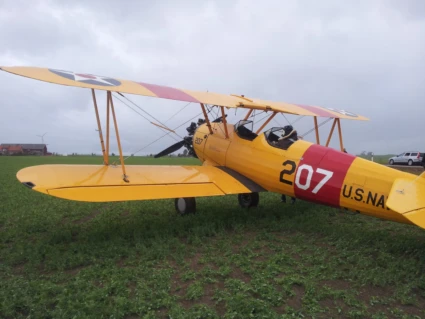 Flygplanet som landade i Marieholm vid 100 års firandet av postflyget.